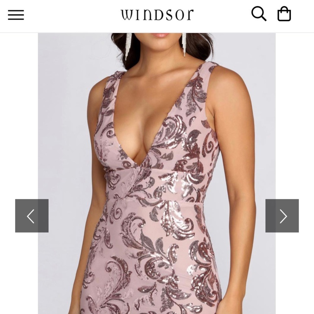 Windsor Paisley Formal Sequin Leaf Dress 🌸